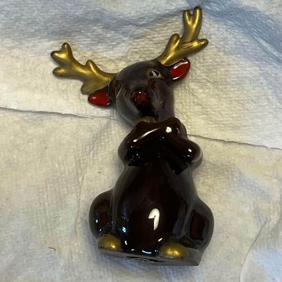 Vintage Kimple Ceramic Painted Reindeer Made in Japan Christmas Holiday 1950s - Picture 8 of 9
